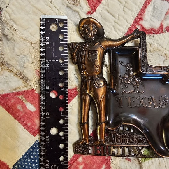 Big Tex Texas Vintage Antique Copper Ashtray Souvenir - Picture 8 of 13